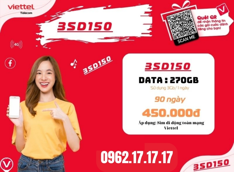 gói cước 3SD150 Viettel
