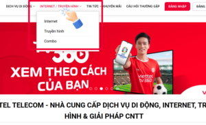Chọn gói cước phù hợp nhấn vào phần mục INTERNETTRUYỀN HÌNH