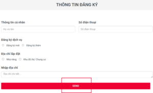 Gửi yêu cầu đăng ký internet