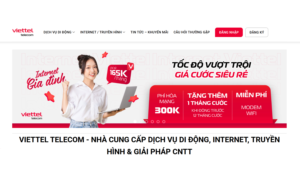Truy cập website chính thức viettel telecom