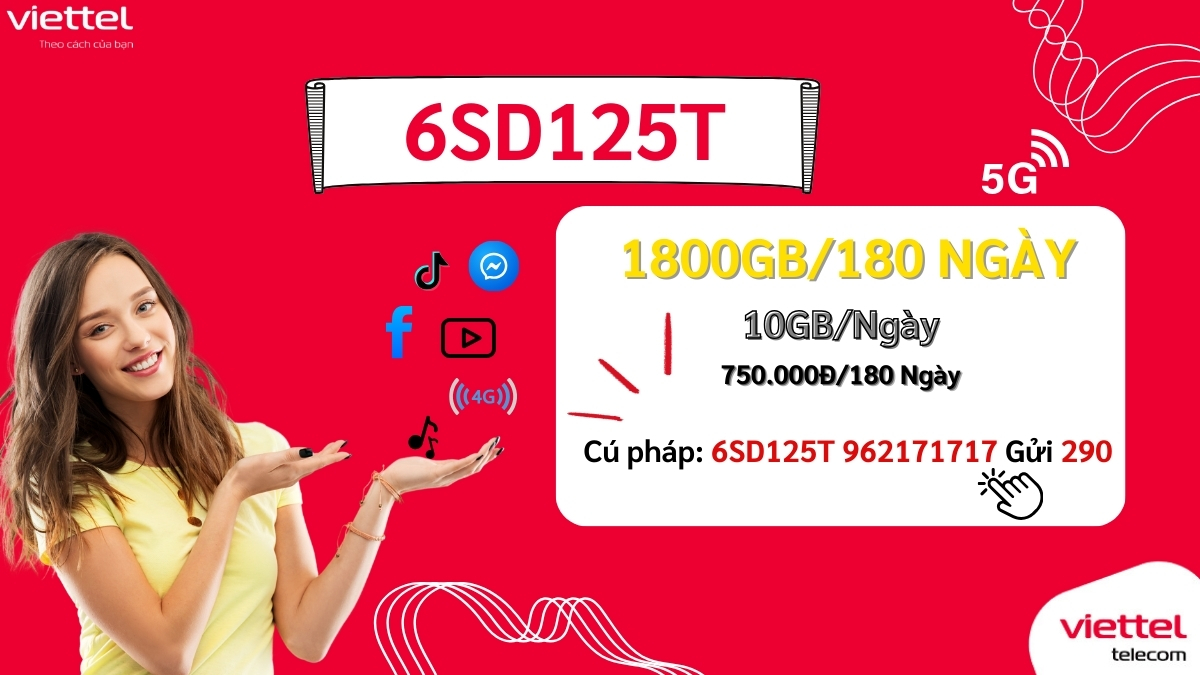 Gói 5G Viettel 6SD125T