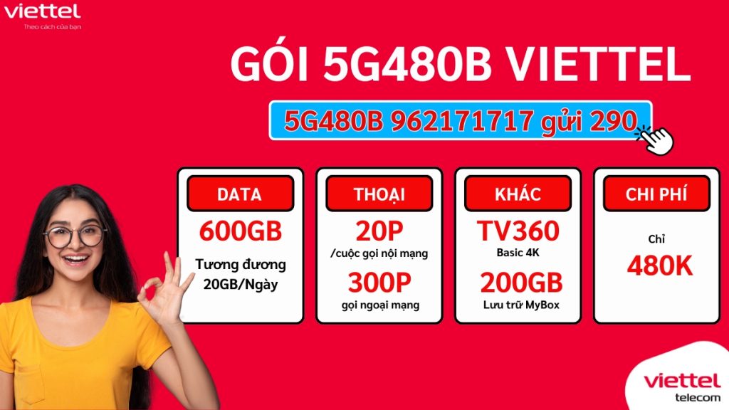 Gói Cước 5G Viettel 5G480B
