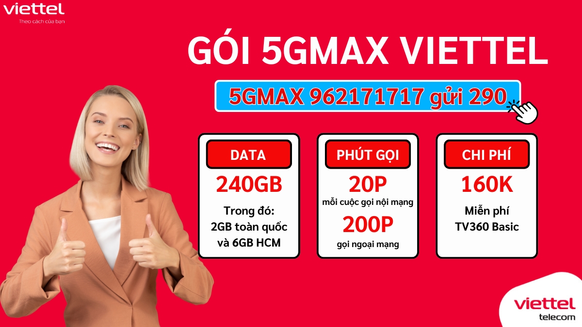 Gói Cước 5GMAX Viettel