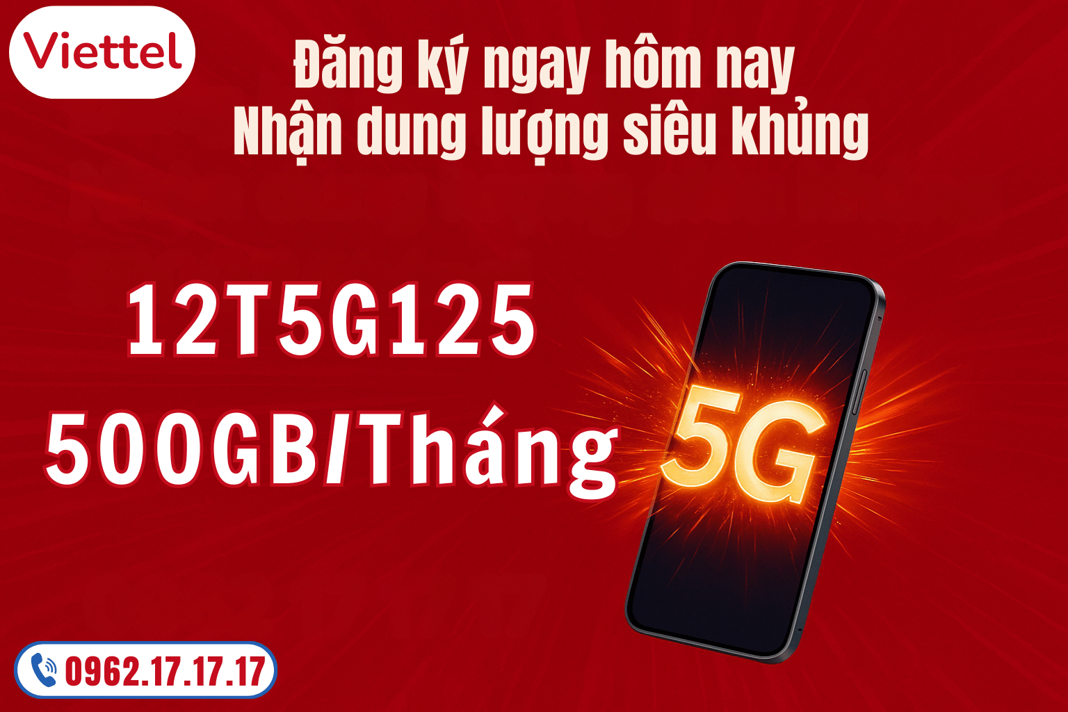 Gói Cước 5G Viettel 12T5G125
