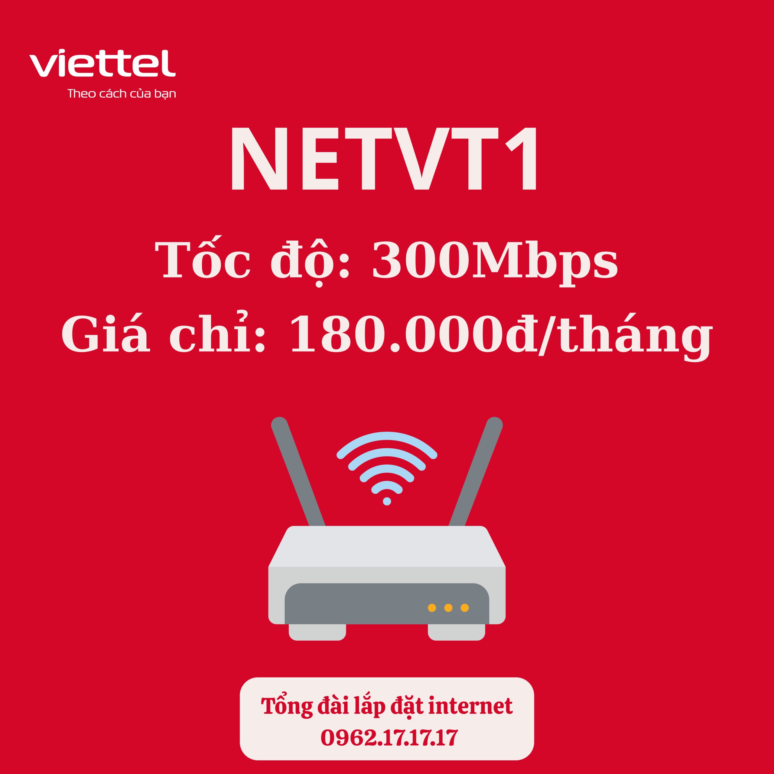 Netvt1 180.000đ/tháng Viettel