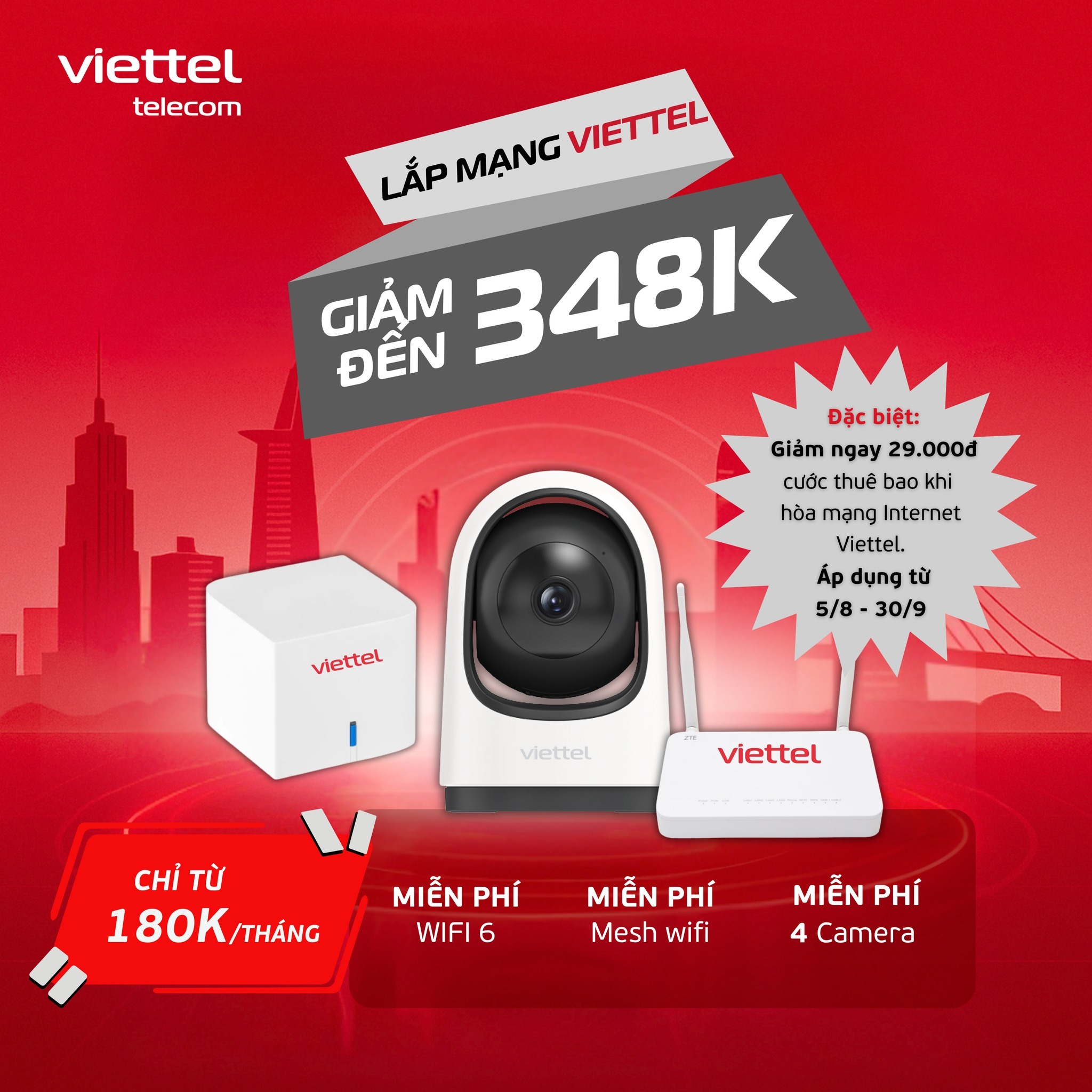 Lắp mạng Viettel giảm tới 348.000đ