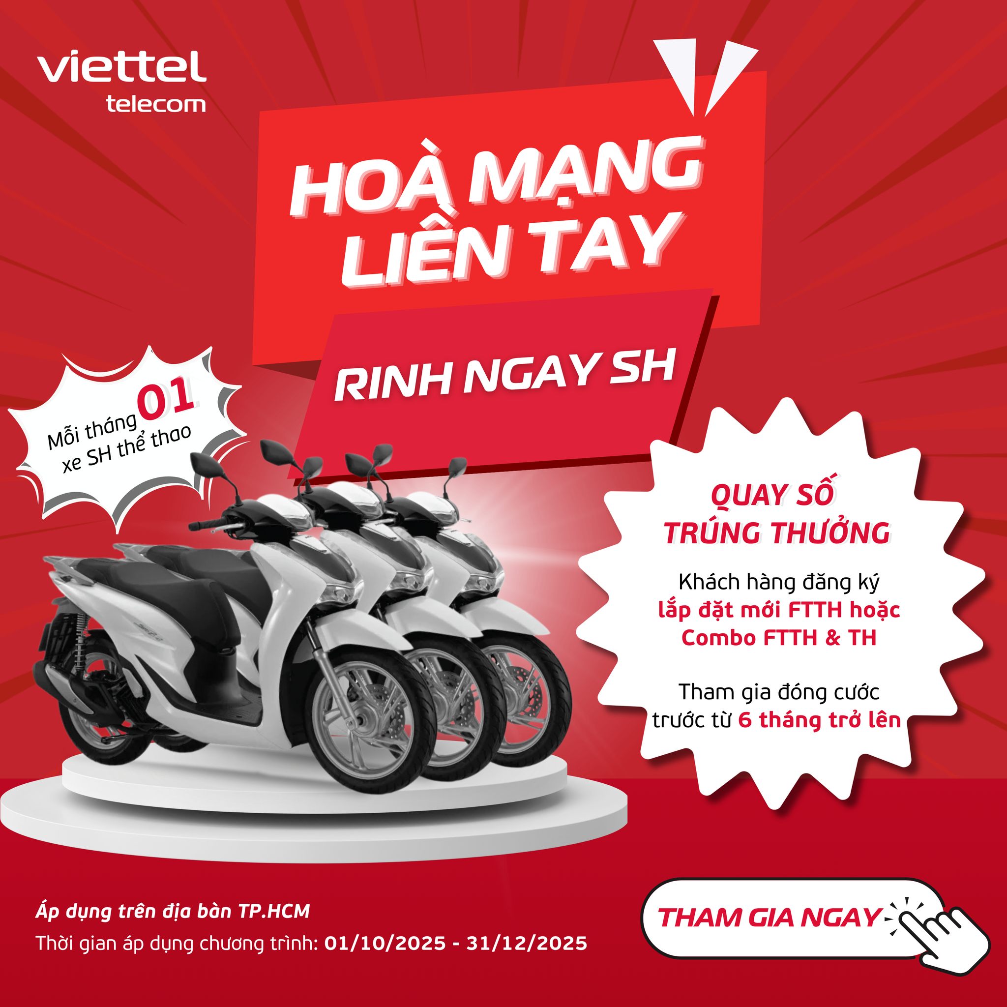 Lắp mạng viettel rinh ngay SH