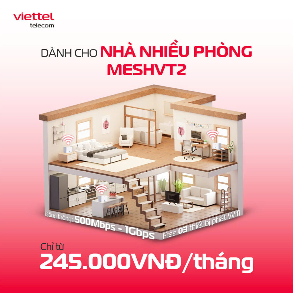 MESHVT2 – WiFi Phủ Sóng Toàn Nhà, Mạnh Từng Ngóc Ngách
