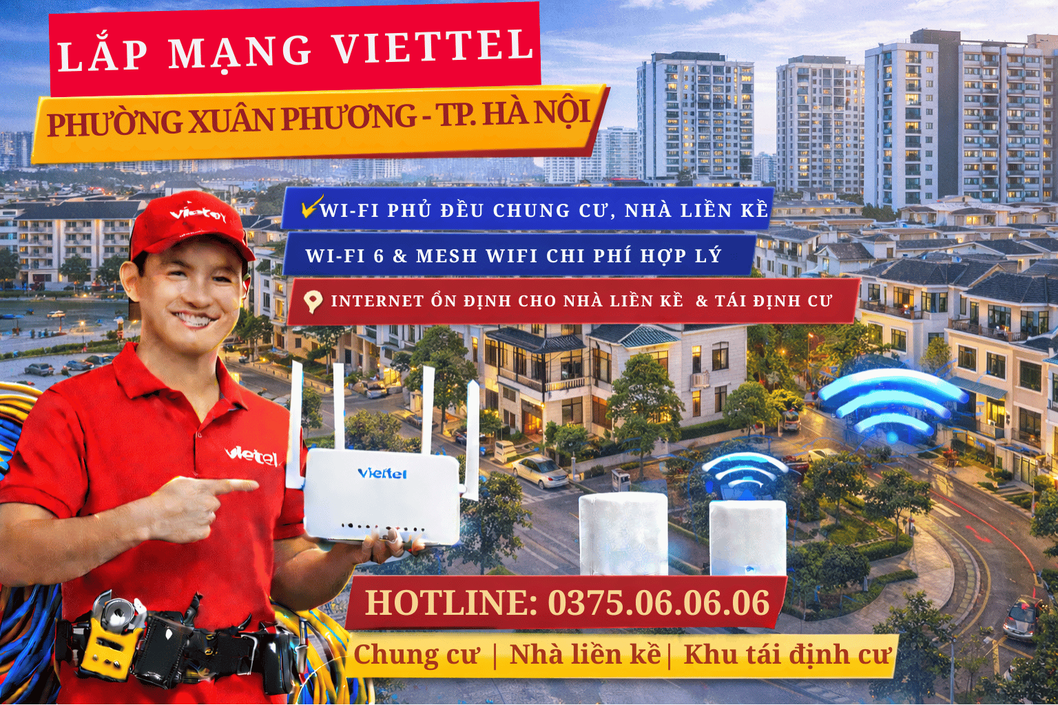 Lắp Mạng Viettel Phường Xuân Phương – Internet Ổn Định, WiFi Phủ Rộng Cho Khu Đô Thị Mới