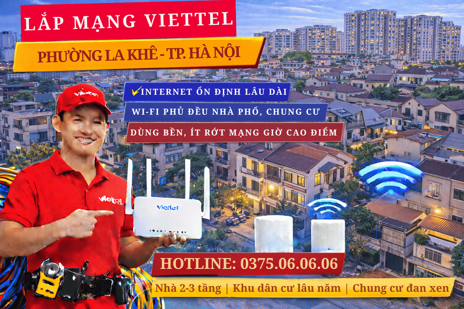 Lắp Mạng Viettel Phường La Khê – Internet Ổn Định, WiFi Phủ Đều Nhà Phố