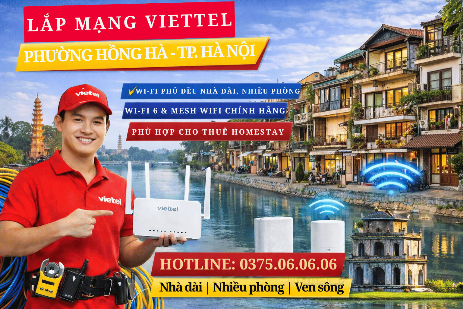Lắp Mạng Viettel Phường Hồng Hà – Internet Ổn Định Cho Khu Dân Cư Ven Trung Tâm