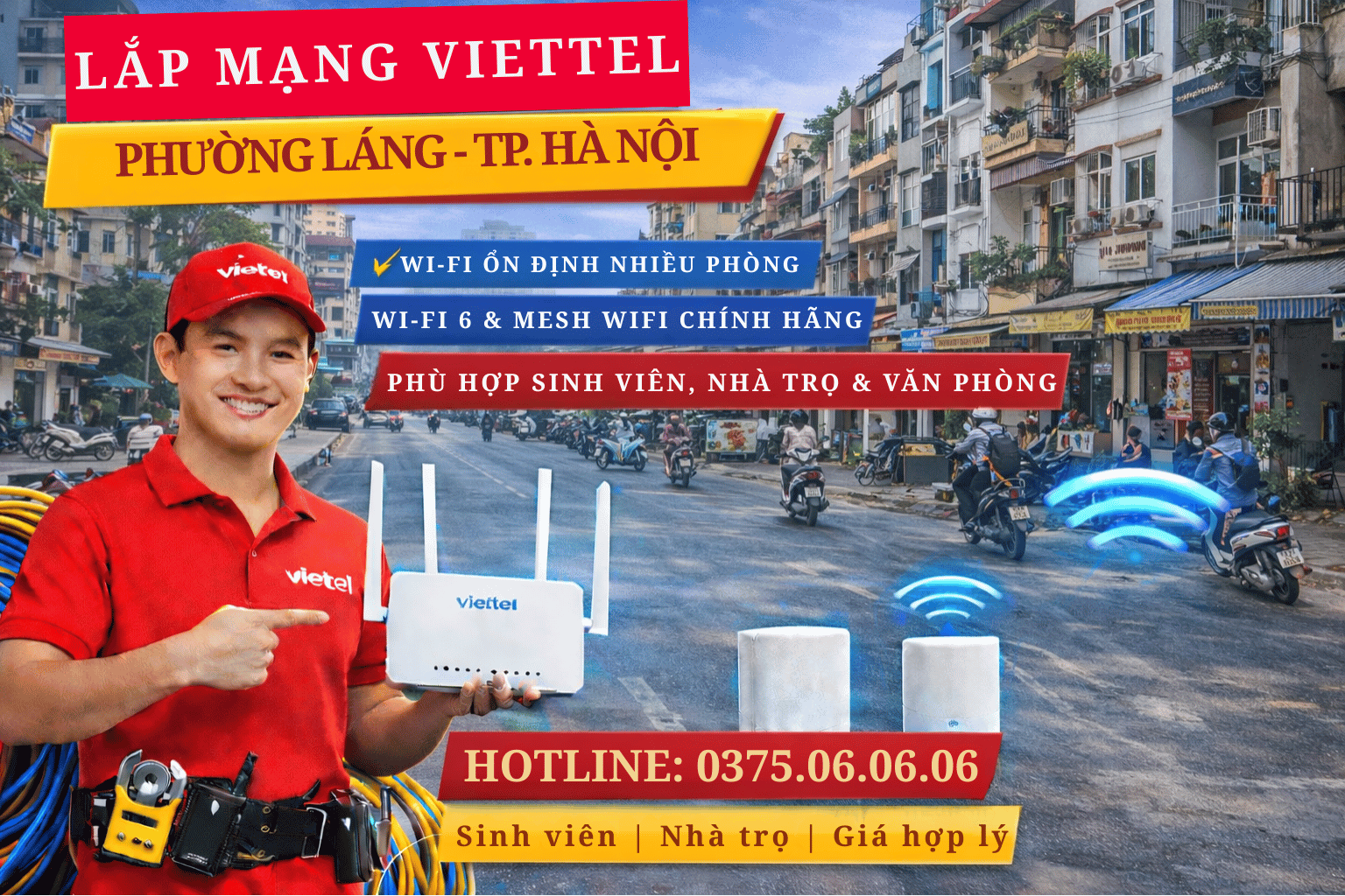 Lắp Mạng Viettel Phường Láng – Internet Ổn Định Cho Sinh Viên, Nhà Trọ & Văn Phòng Nhỏ