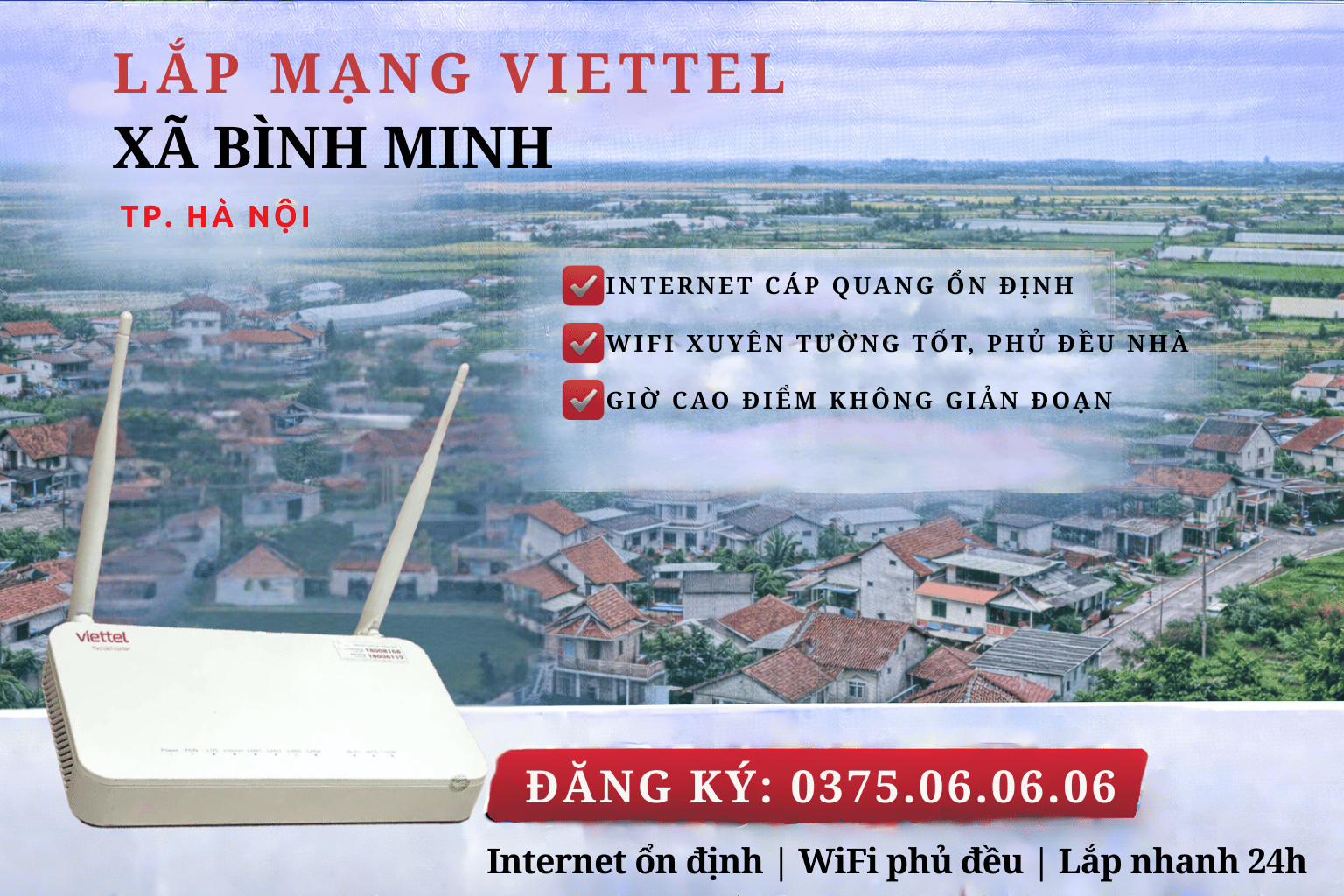 Lắp Mạng Viettel Xã Bình Minh – Internet Ổn Định, WiFi Mạnh Dùng Lâu Dài