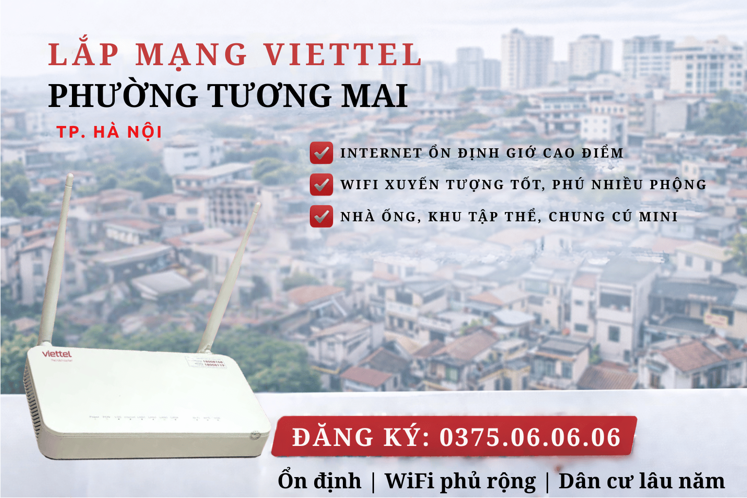 Lắp Mạng Viettel Tương Mai – Internet Ổn Định Cho Khu Dân Cư Lâu Năm