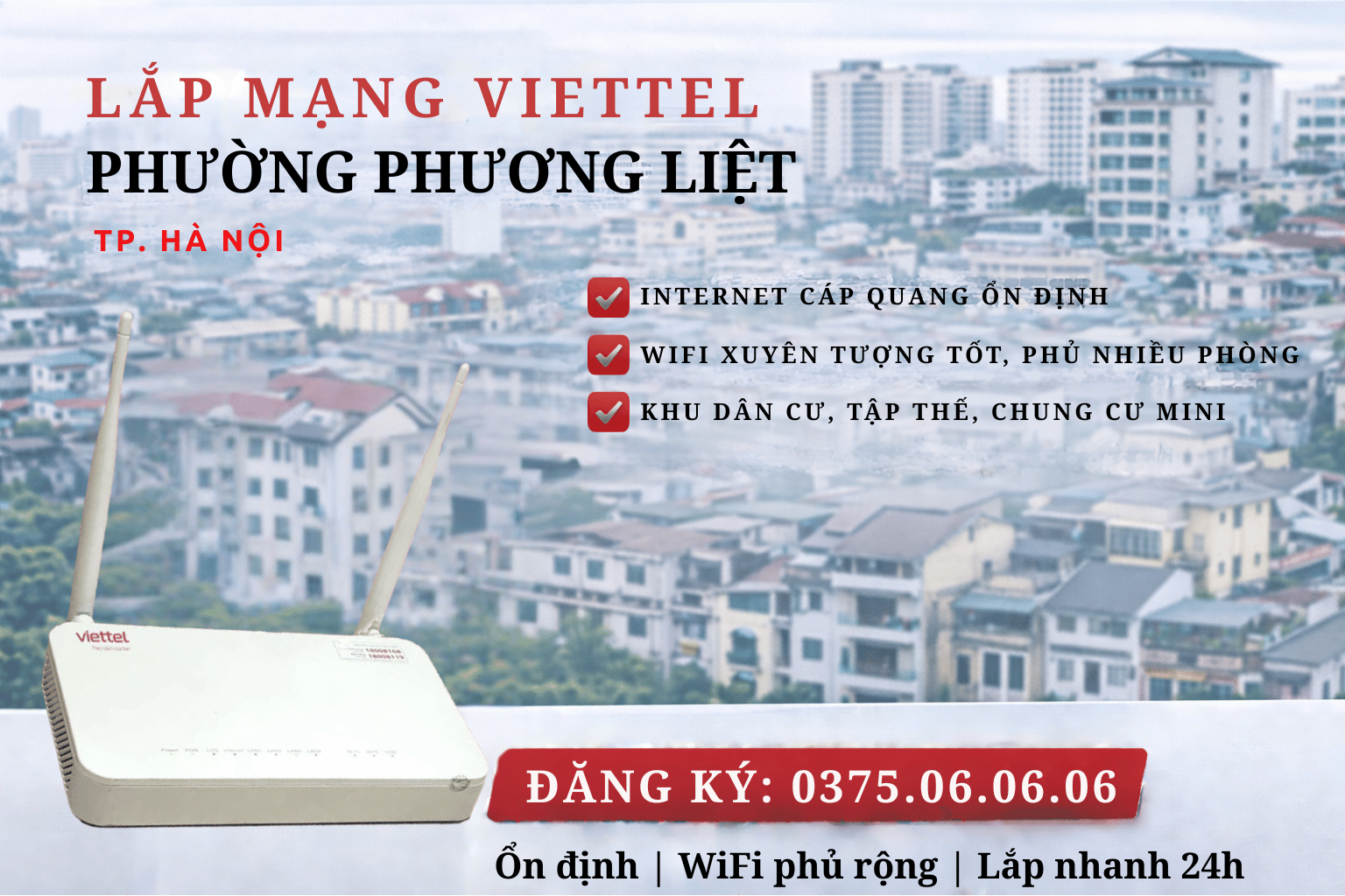 Lắp Mạng Viettel Phương Liệt – Internet Ổn Định Cho Khu Dân Cư & Chung Cư Lâu Năm