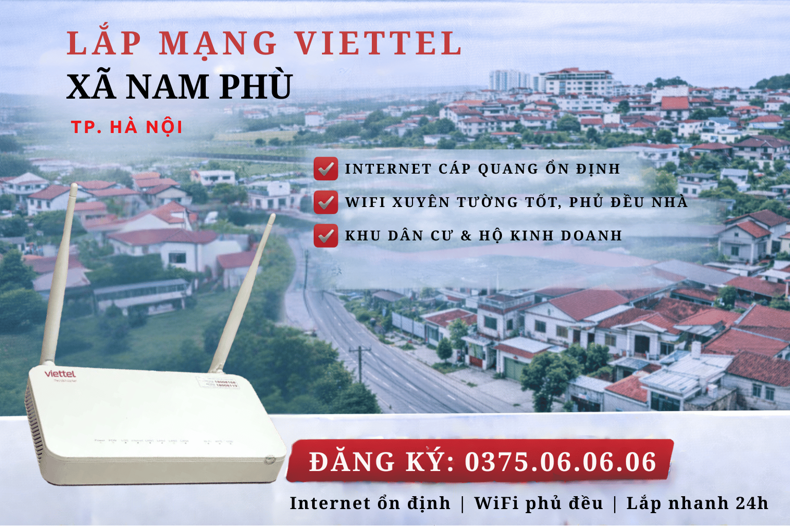 Lắp mạng Viettel xã Nam Phù – Internet ổn định, WiFi phủ rộng cho mọi gia đình