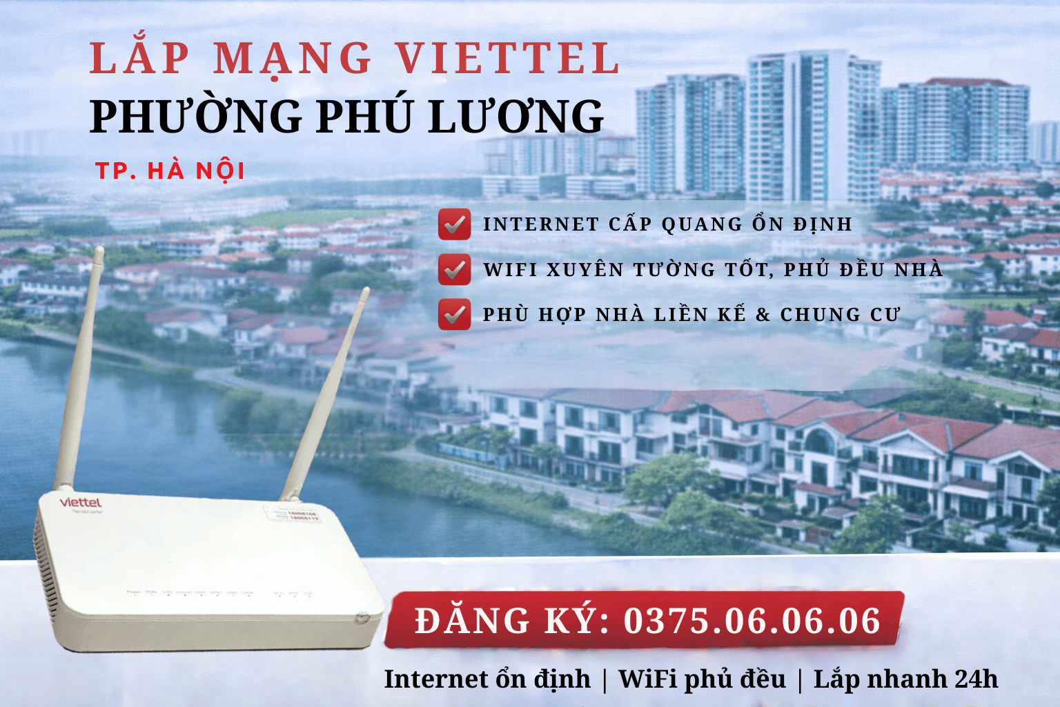Lắp mạng Viettel phường Phú Lương – Internet ổn định cho sinh hoạt & làm việc hằng ngày