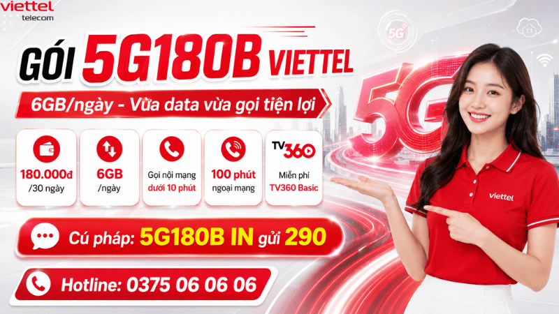Gói Cước 5G180B Viettel Là Gì?
