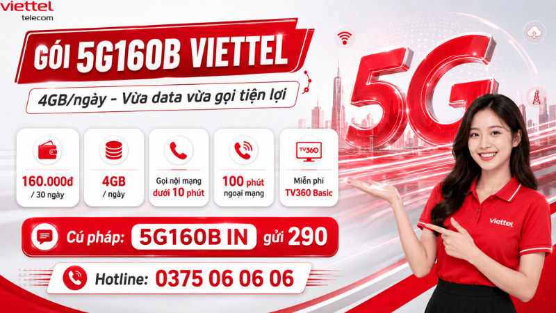 Gói Cước 5G160B Viettel Là Gì?