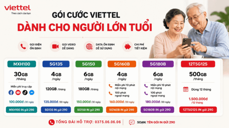 Gợi Ý Gói Cước Viettel Dành Cho Người Lớn Tuổi