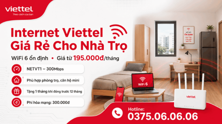 Gói Cước Internet Viettel Giá Rẻ Dành Cho Nhà Trọ